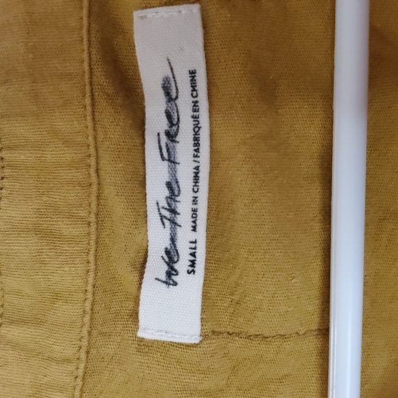 We The Free Joy Rider Crop Top Glistening Gold Size Small Cotton Chest Pockets - Picture 4 of 9